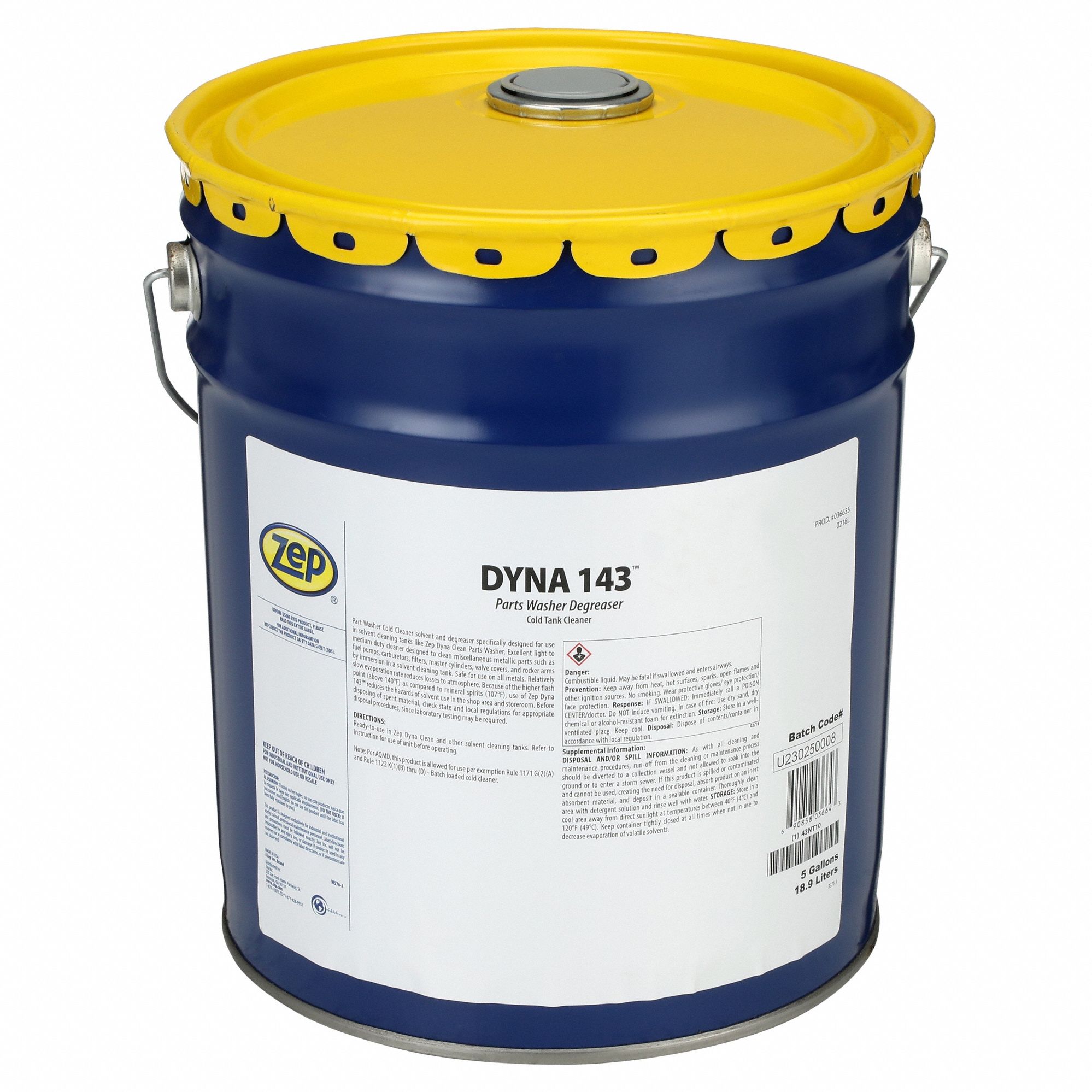 ZEP, Solvent, Dirt/Grease/Oil, Parts Washer Cleaner 43NT10036635