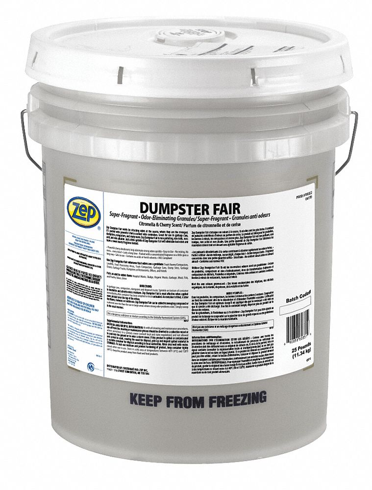 ZEP Odor Eliminators, Bucket, 25 lb, Granules, Cherry 43NT36F03332