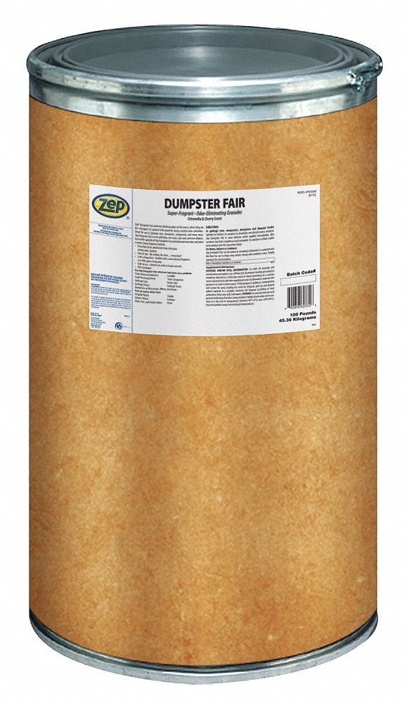 ZEP Odor Eliminators, Drum, 100 lb, Granules, Cherry 43NT37F03340