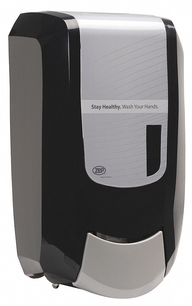 Soap/Sanitizer Dispenser: Manual, 1, 200 mL Refill Size, Liquid, Black, Plastic, Fuzion