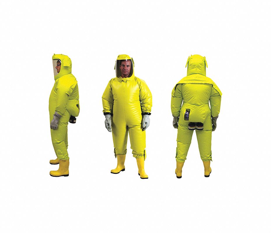 TRELLCHEM Traje Encapsulado, talla G, Color Amarillo, Material PVC