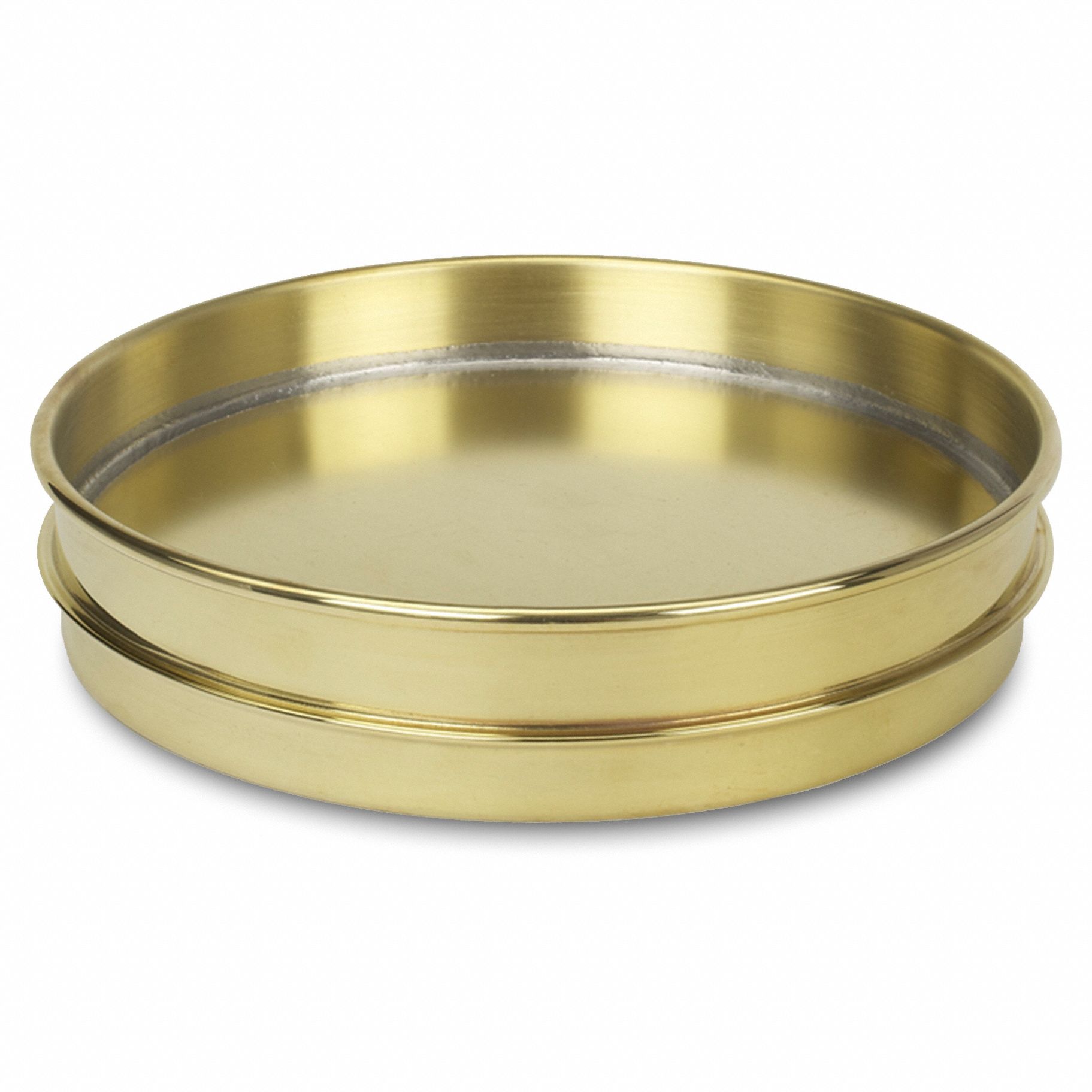 Testing Pan: 8 in Overall Dia, Brass
