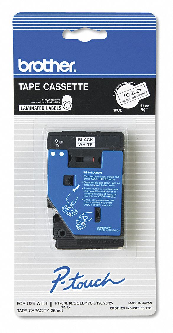Cartridge Tape 3/8 Bk On White