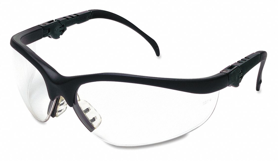 Safety Glasses, Black Frame, Clear Lens