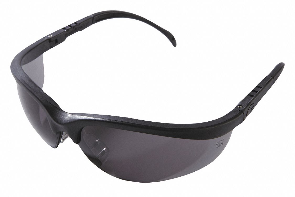 Safety Glasses, Black Frame, Gray Lens
