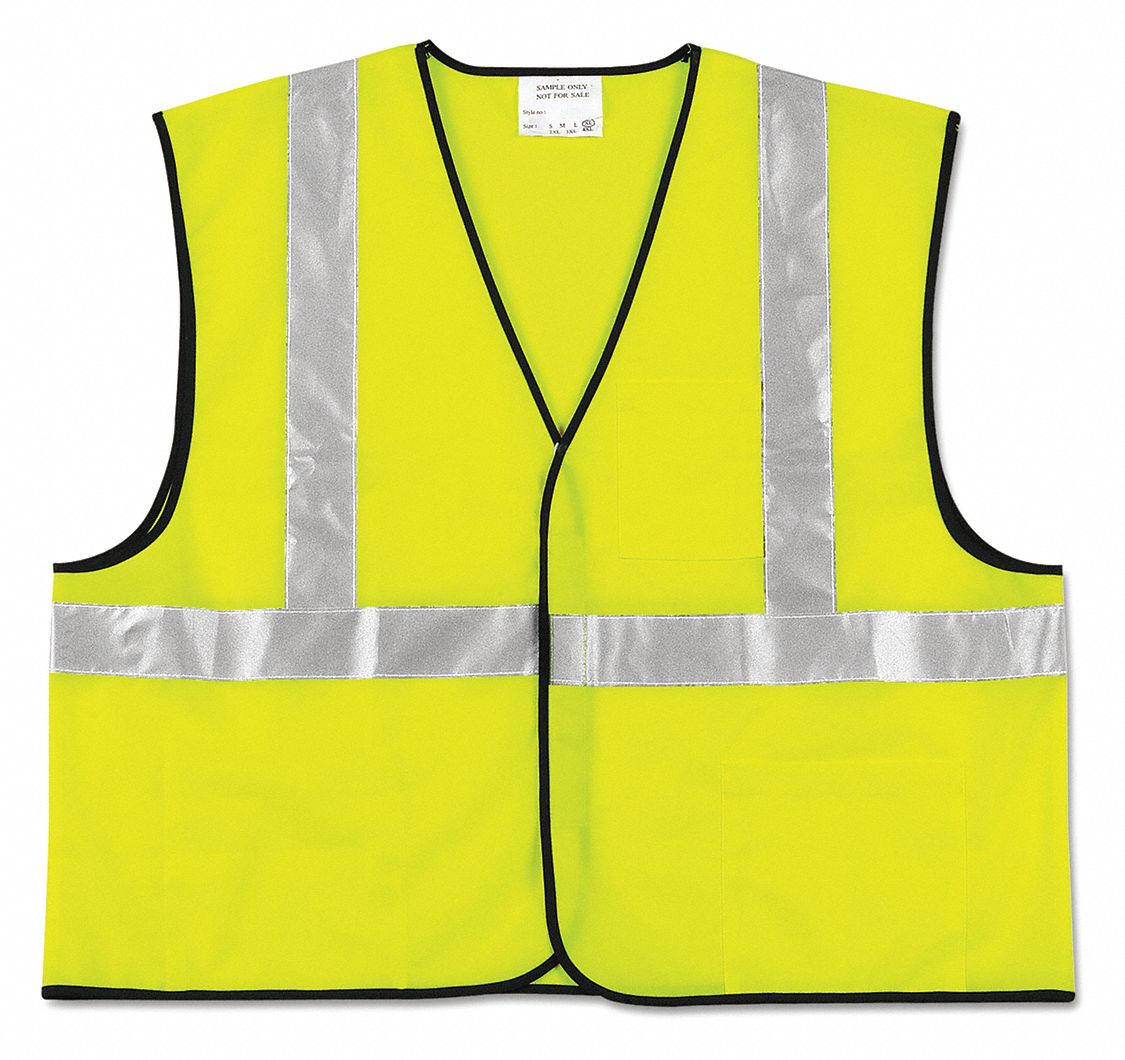 Vest, Safety, 2" Stripe, Fluorescent Lime