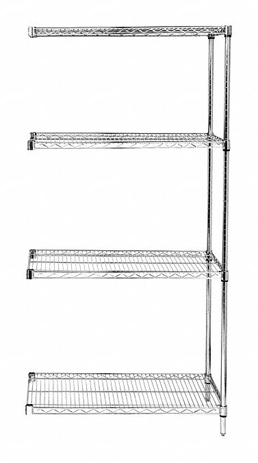 Wire Shelving Unit, Starter, 800 lb., Steel