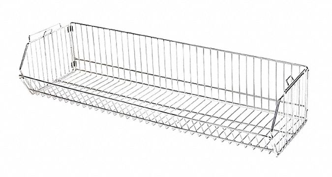 Stacking Basket, 12Hx36Wx20D, Chrome