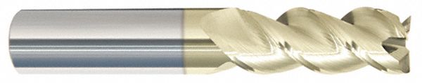Corner Radius End Mill: Carbide, 3 Flute, 3/4" Mill Dia, 1-3/4" LOC, 0.03" Rad