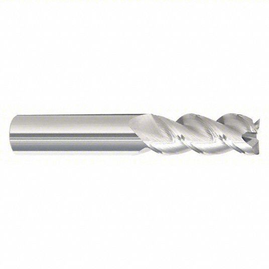 Corner Radius End Mill: Carbide, 3 Flute, 5/16" Mill Dia, 13/16" LOC, 0.03" Rad