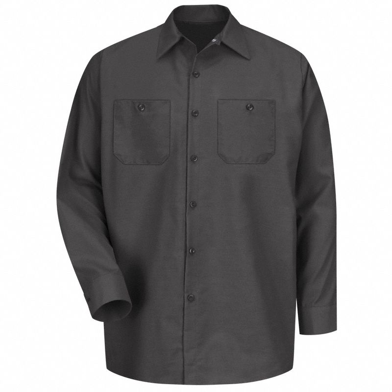 Mens Ls Charcoal Poplin Work Shirt, 3XL: Men's, Long Sleeve, Regular, 19 1/2 in Neck Size
