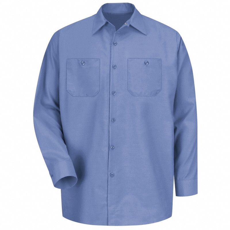 Long Sleeve Work Shirt: Men's, Long Sleeve, Regular, 15 1/2 in Neck Size, 34 in Sleeve Lg