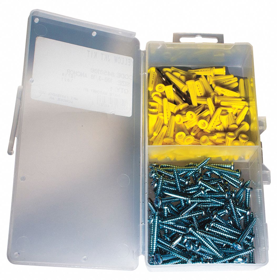 Plastic Screw Anchor Kit 1/4 x 1 
