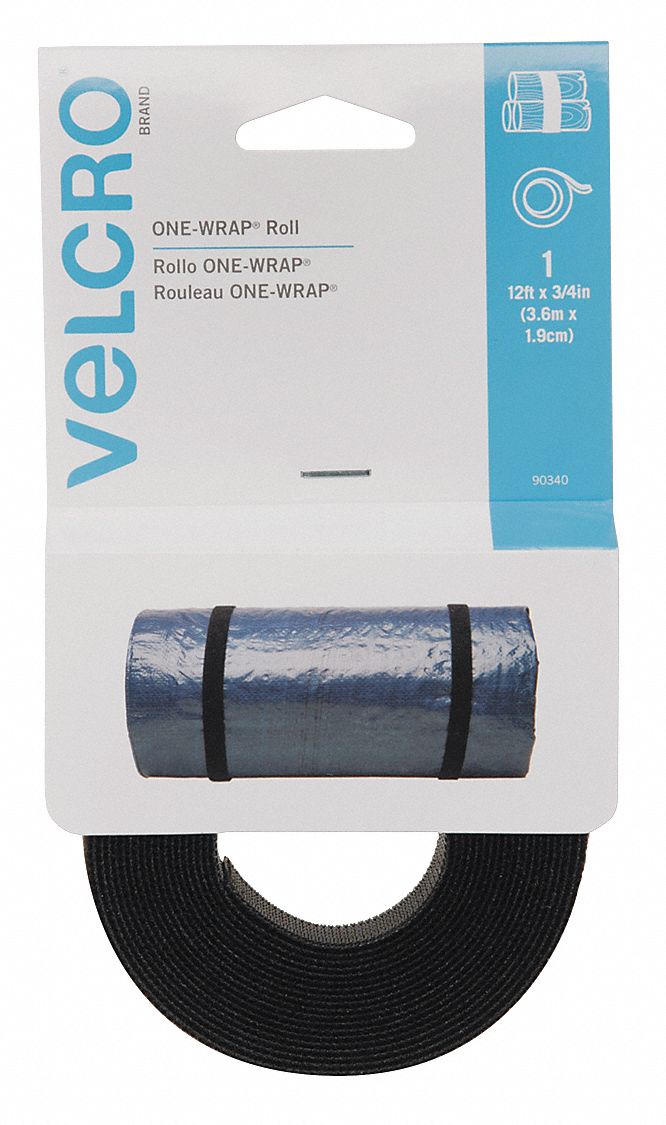 VELCRO BRAND, Strap Fastener,12 ft.,Black - 43WC62|90340 - Grainger