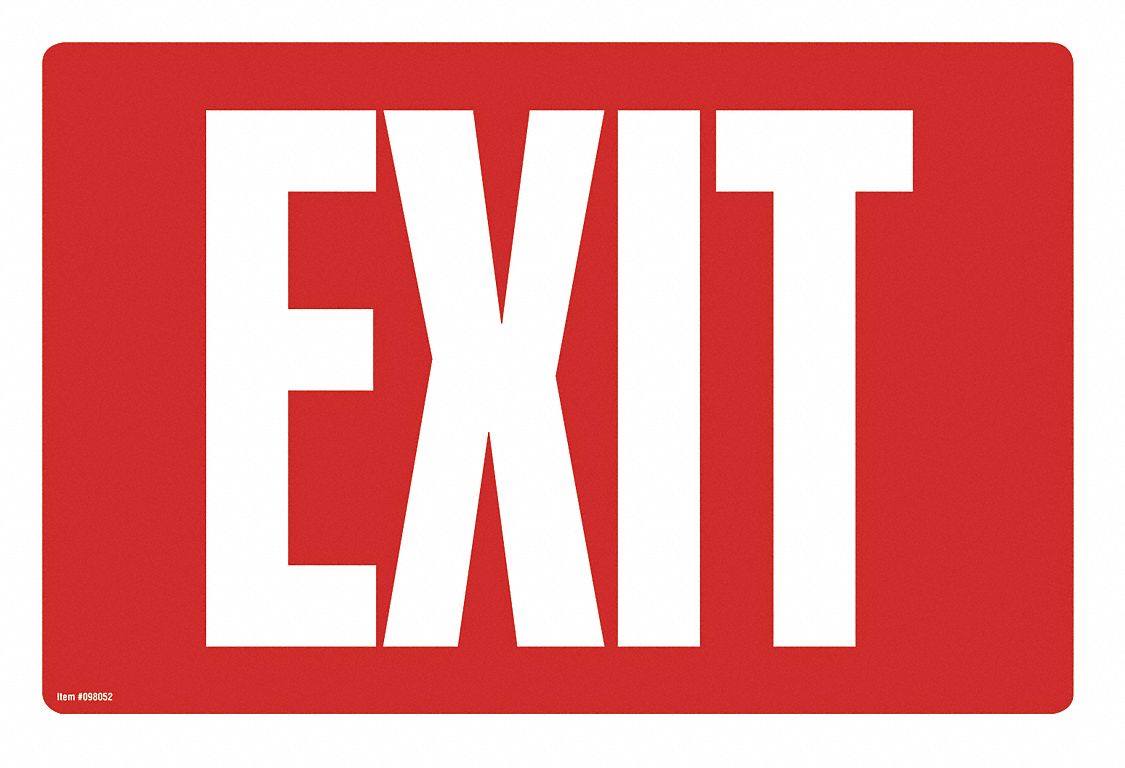 Sign Glow In Dark Exit White