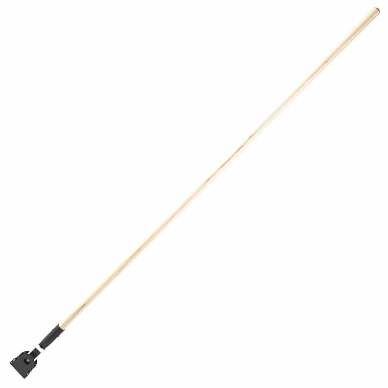DUST MOP HANDLE, SNAP-ON CONNECTION, WOOD, 60 IN HANDLE L, NATURAL