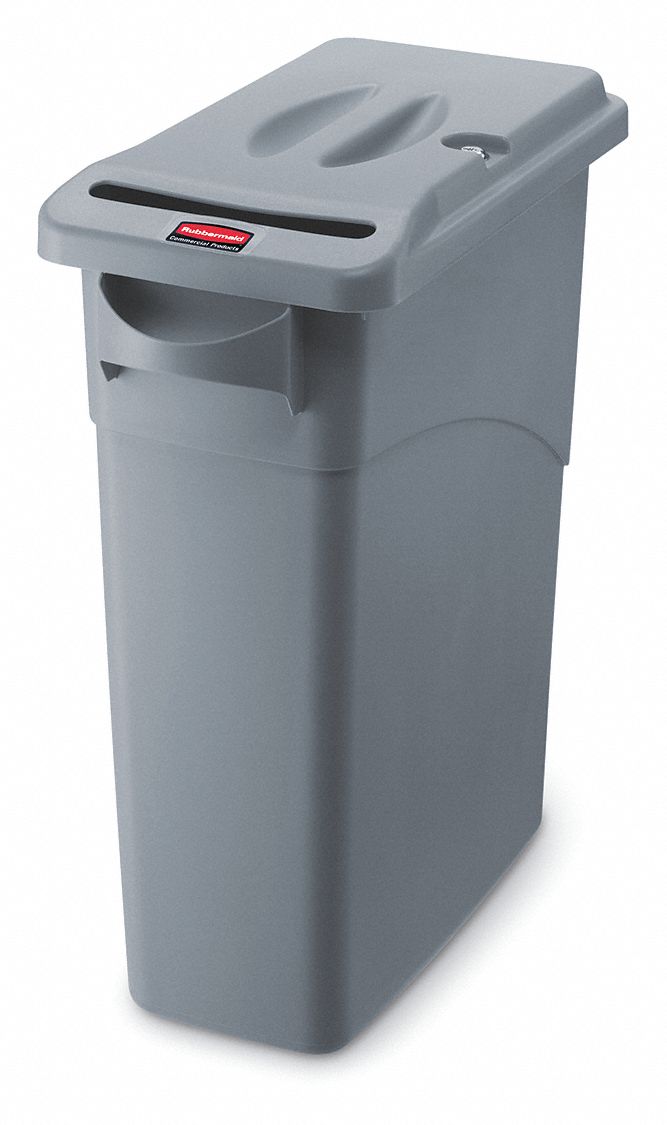 ConfidentialTrashCan Gry 16gal Plastic