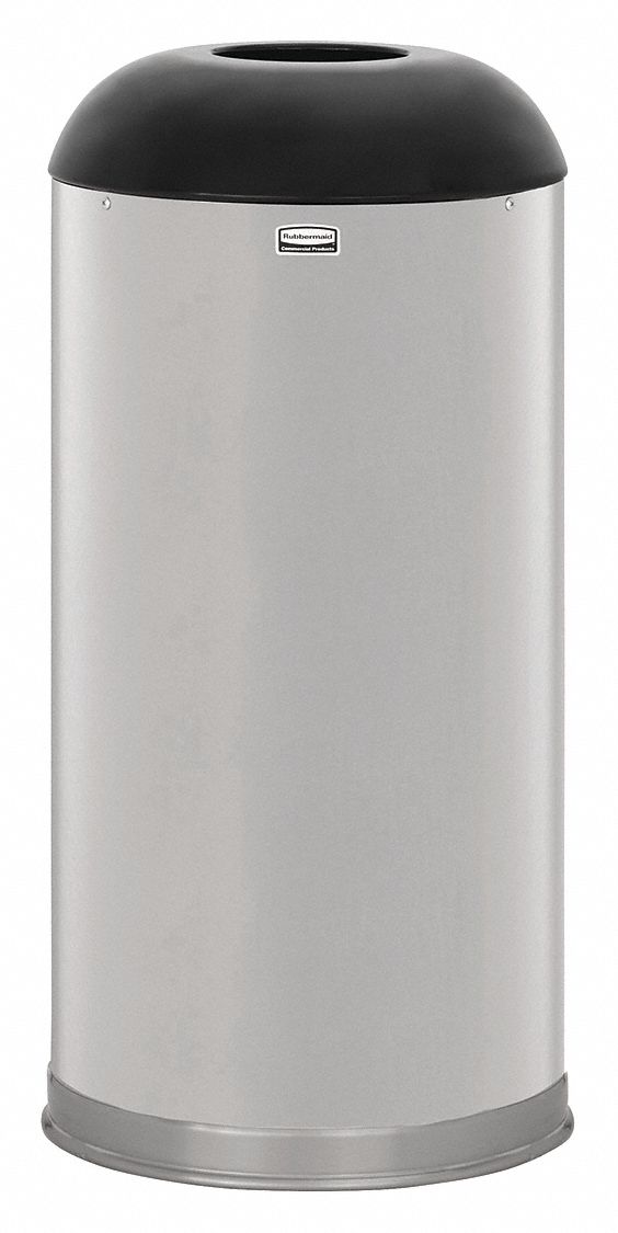 RUBBERMAID COMMERCIAL PRODUCTS, Stainless Steel, Dome Top, Trash Can