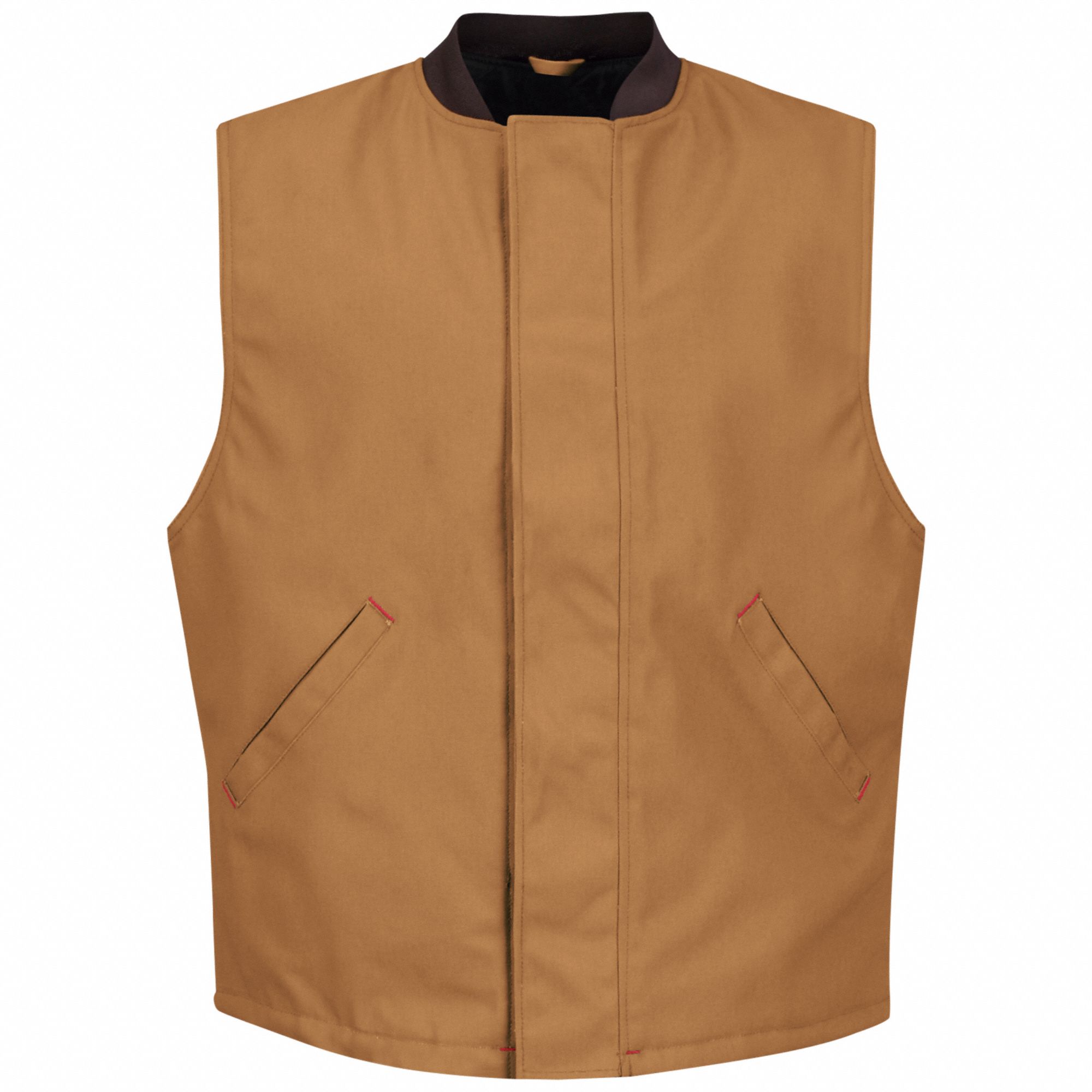 65/35 P/C Duck Vest: M, 42 in Max Chest Size, 27 in Lg, Insulated for Cold Conditions, Snap
