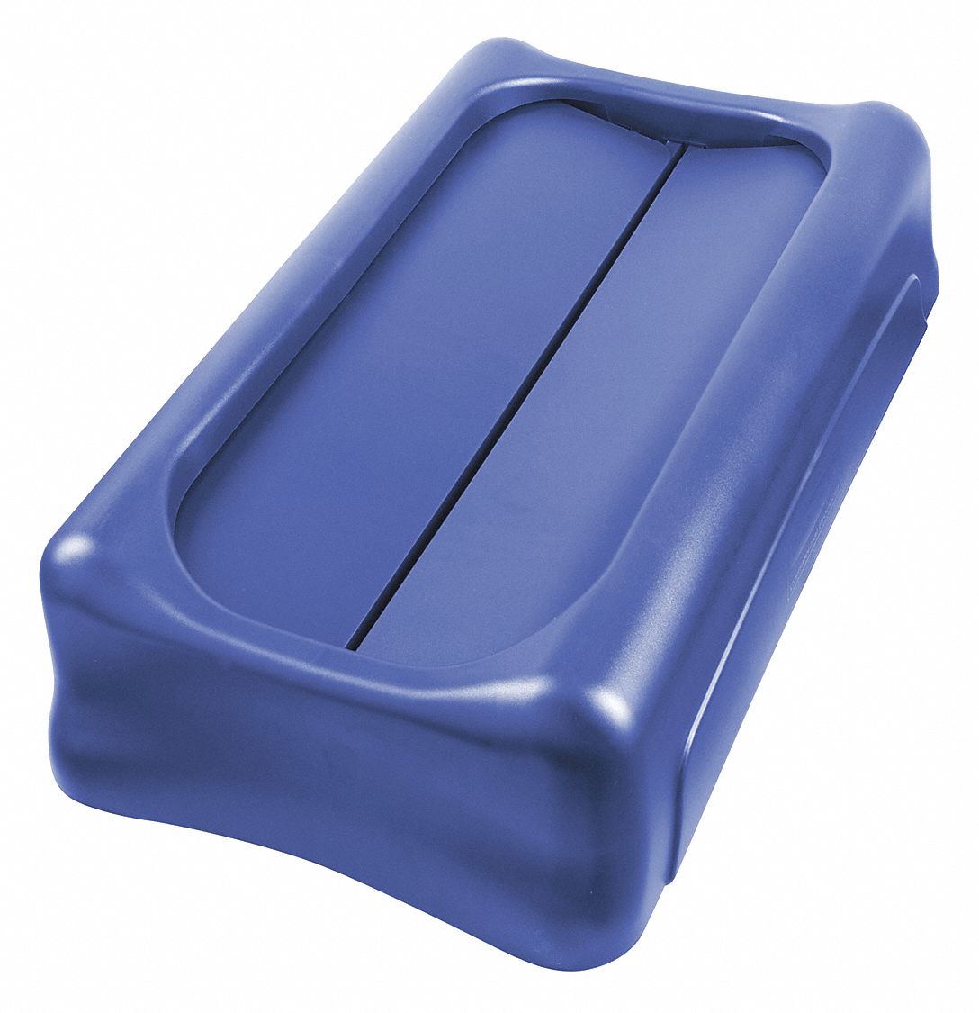 Trash Can Top: Rectangular, Blue, 23 gal Capacity, 5 in Overall Ht