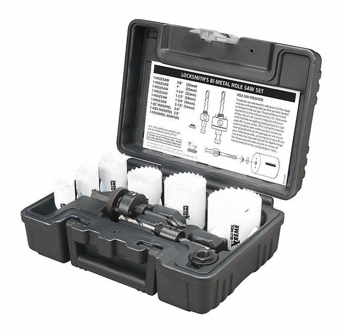 Locksmith Bi-Metal Hole Saw Kit, 9 pcs.