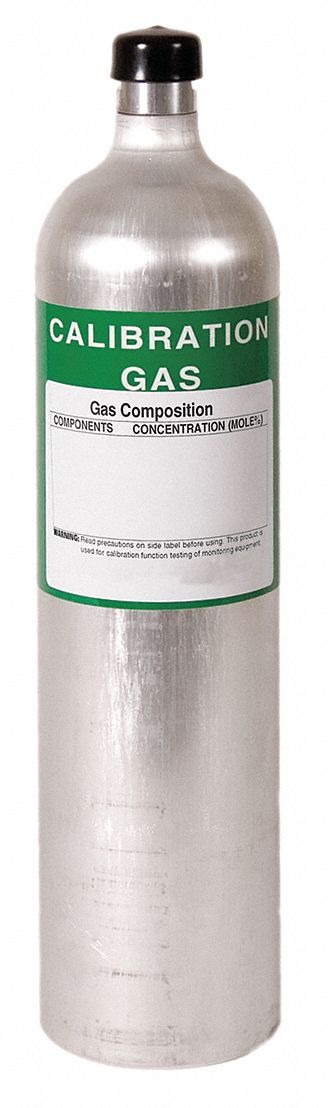 Calibration Gas, 58L, H2S, CO, Methane, O2, N2
