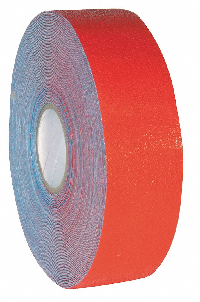 Floor Marking Tape: Extra-Durable, Solid, Red, 3 in x 108 ft, 60 mil Tape Thick, INCOM