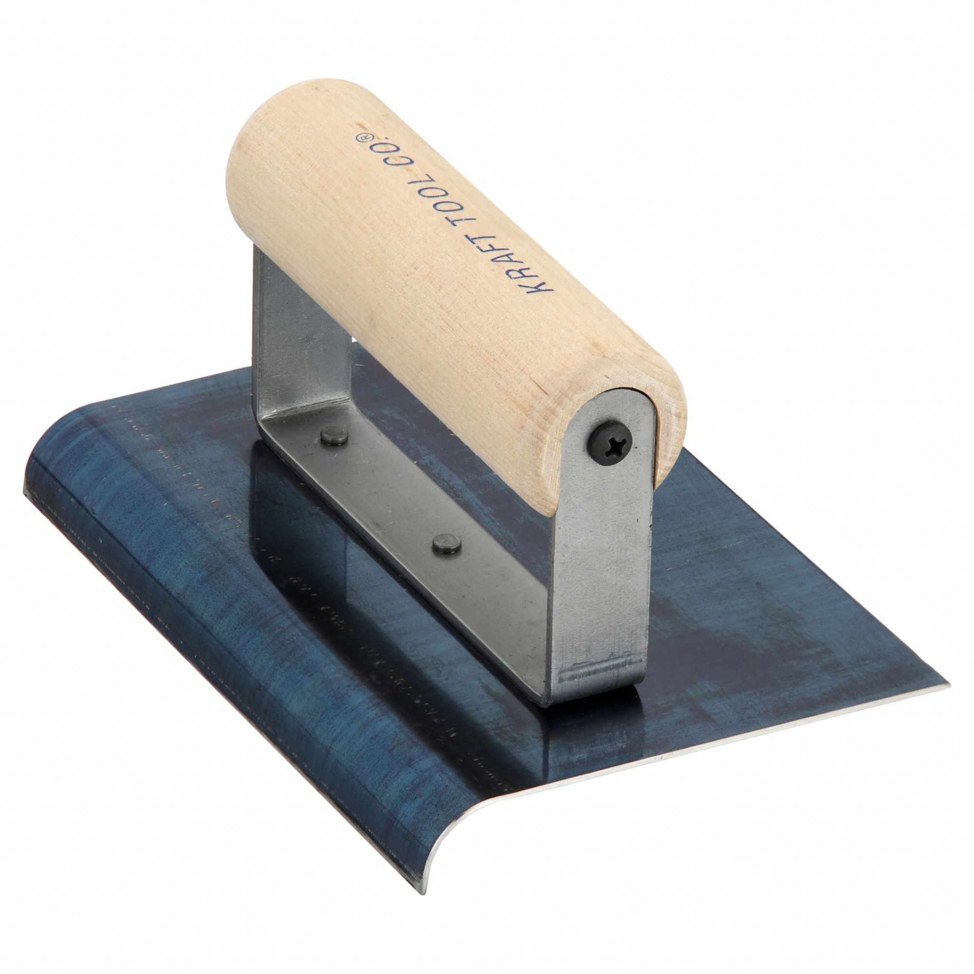 Concrete Sidewalk Edger: Blue Steel, 6 in Blade Lg, 4 in Blade Wd, Wood