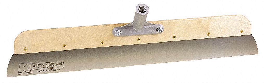 CONCRETE SMOOTHER, STAINLESS STEEL, 2 IN BLADE W, 24 IN BLADE L, WOOD, STAINLESS STEEL