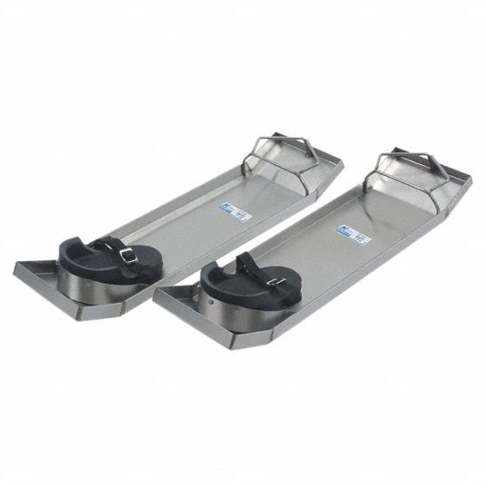 KRAFT TOOL Concrete Slider Knee Board, Stainless, Pr 43Y535CC162
