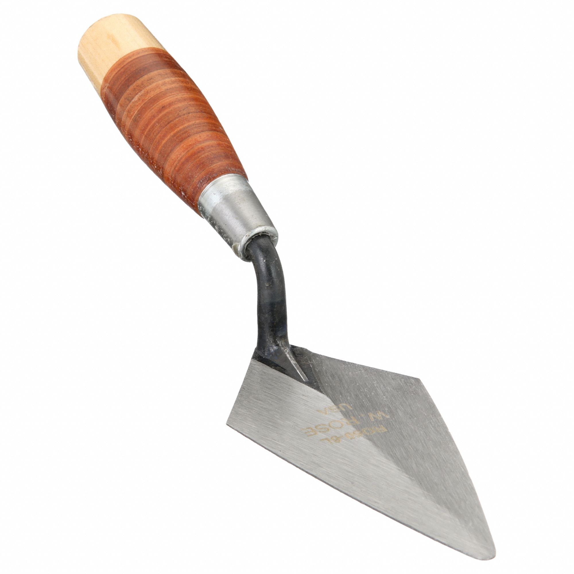 TROWEL, CARBON STEEL BLADE, BLADE SHAPE POINT, 2 3/4 IN BLADE W, 6 IN BLADE L