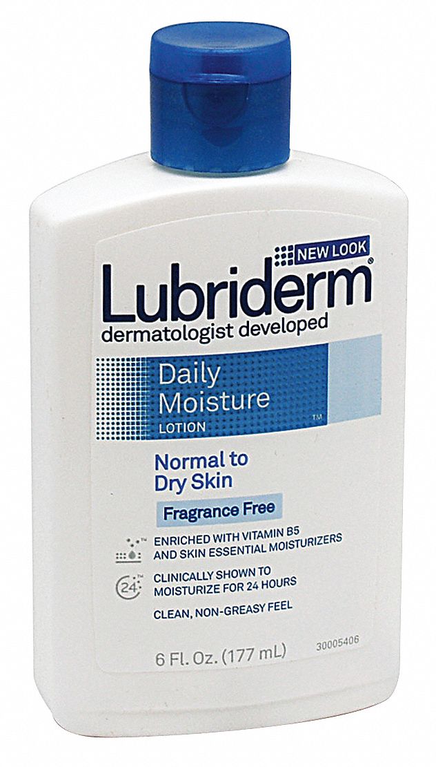LUBRIDERM Hand and Body Lotion, Unscented, 6 oz Squeeze Bottle, 12 PK