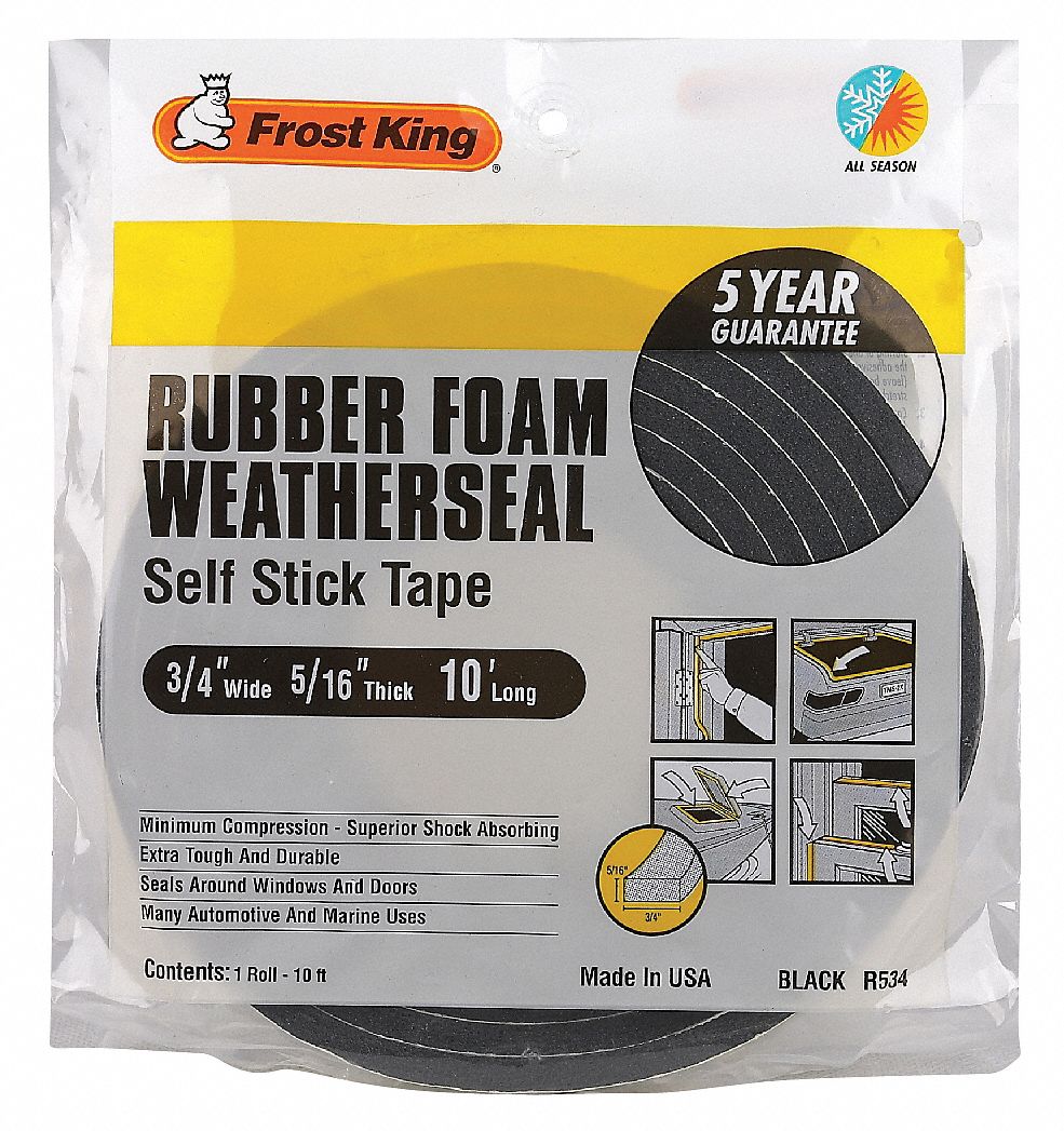 Frost King Sponge Rubber Adhesive Foam Seal Black 10 Ft