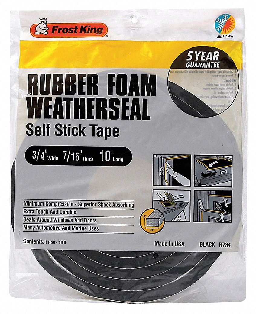 H3685 Weather Seal Rubber Foam Black 10 ft L