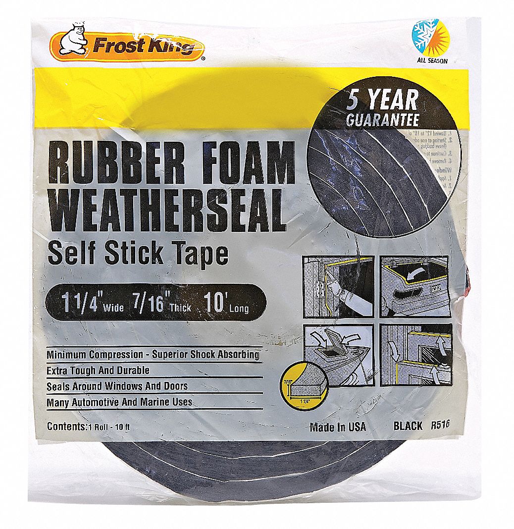 H3959 Weather Seal Rubber Foam Black 10 ft L