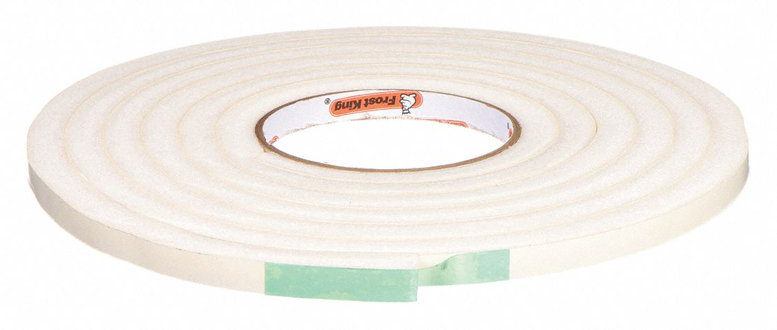 Weather Seal: Flat, Self-Adhesive Mounting, Std, Rubber Foam, 10 ft Overall Lg, White