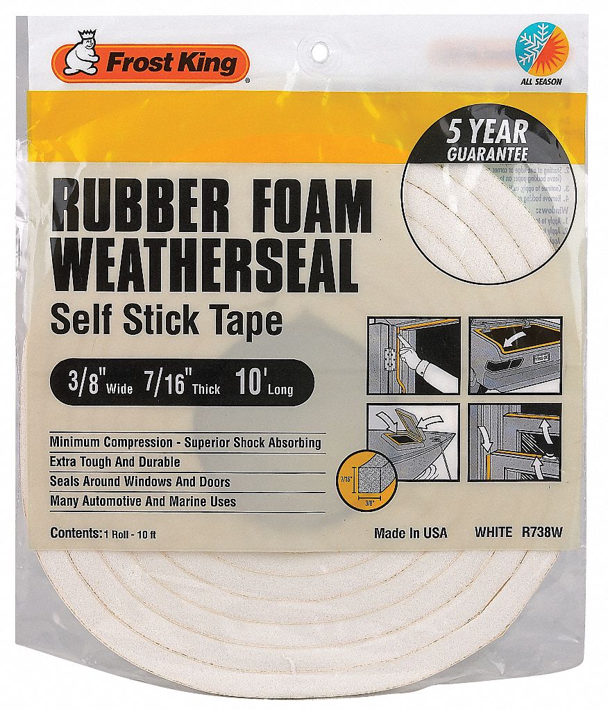 Frost King Sponge Rubber Adhesive Foam Seal White 10 Ft