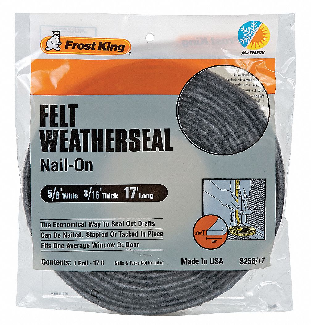 Draft Seal Felt Gray 17 ft L