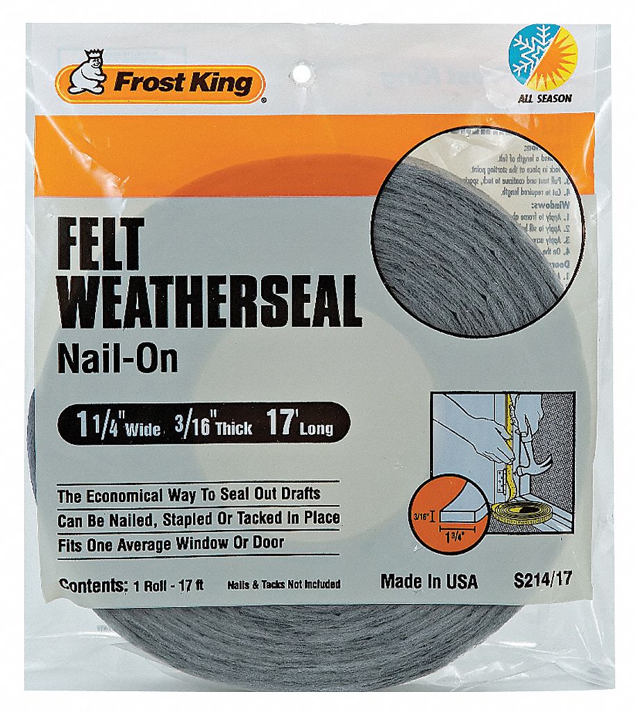 Draft Seal Felt Gray 17 ft L
