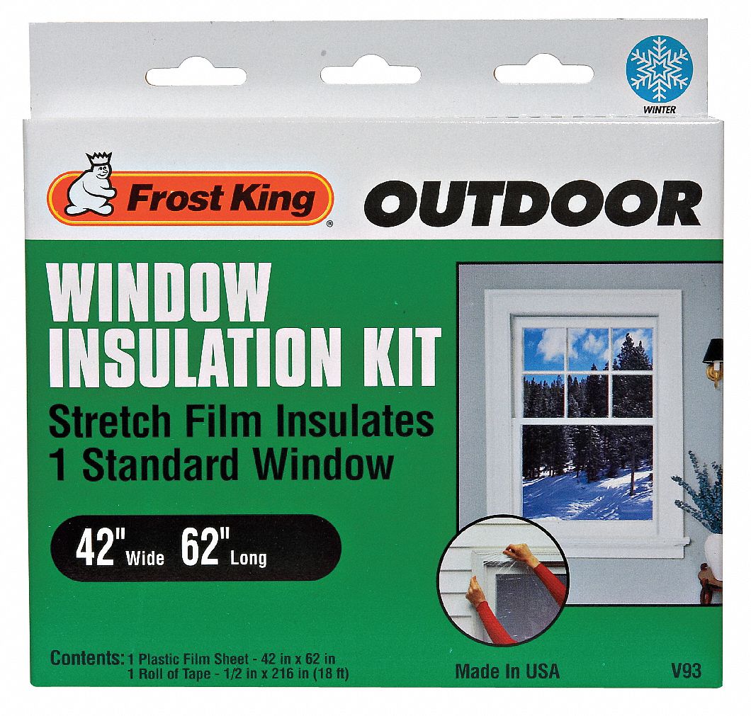 FROST KING, 42 in Wd, 62 in Lg, Window Insulation Kit 43Y845V93A