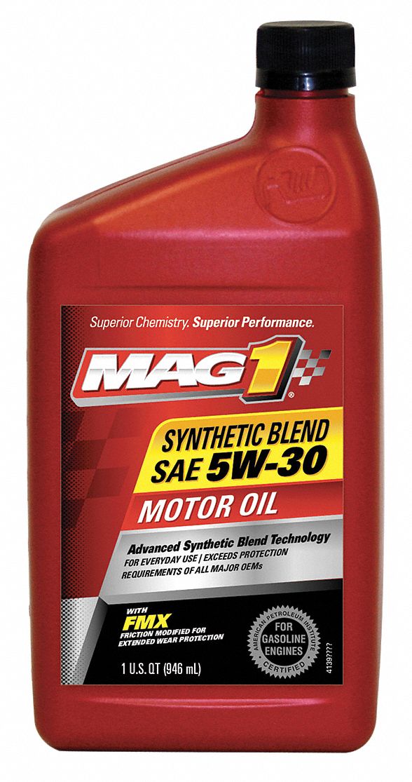 MAG 1 Synthetic Blend Engine Oil, 1 qt. Bottle, SAE Grade: 5W-30, Amber ...