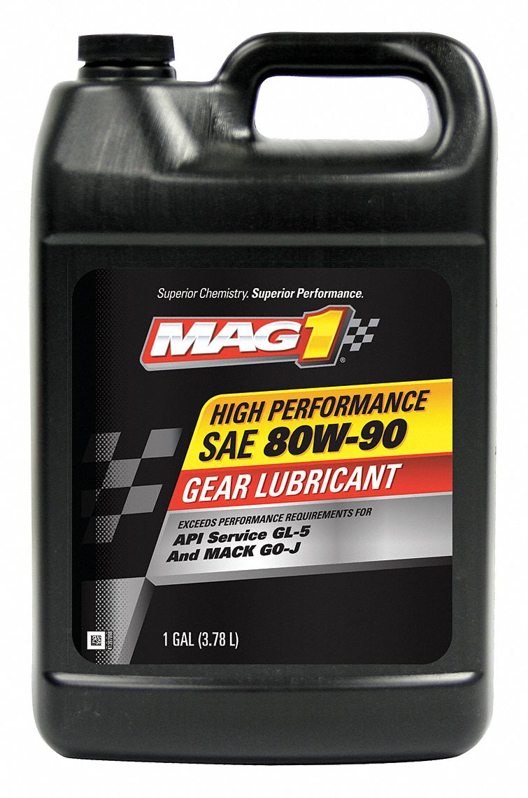 Gear Oil: 1 gal Container Size, Jug, 80W-90, 104 Viscosity Index, API GL-5/SAE J2360