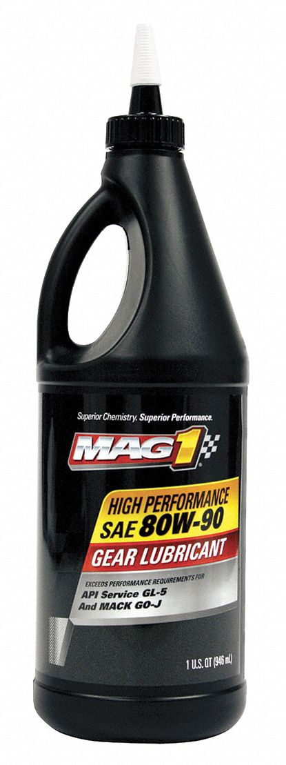 Gear Oil: 1 qt Container Size, Jug, 80W-90, 104 Viscosity Index, API GL-5/SAE J2360