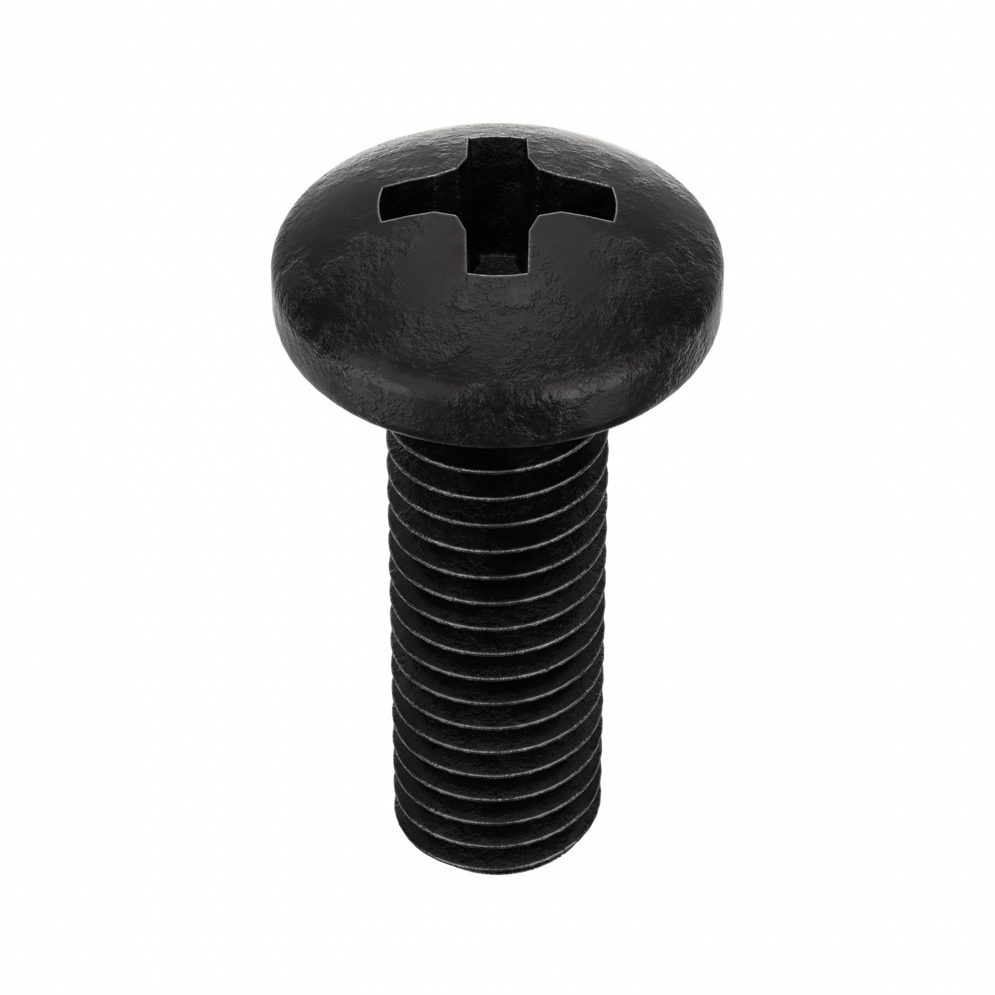 Machine Screw: #8-32 Thread Size, 5/8 in Lg, Steel, Black Oxide, Pan, Phillips, 100 PK