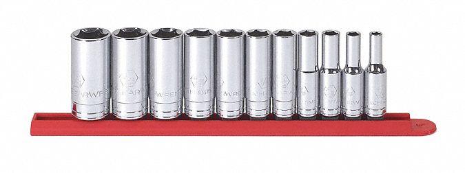 Set skt dp sae 3/8dr 6pt 11pc