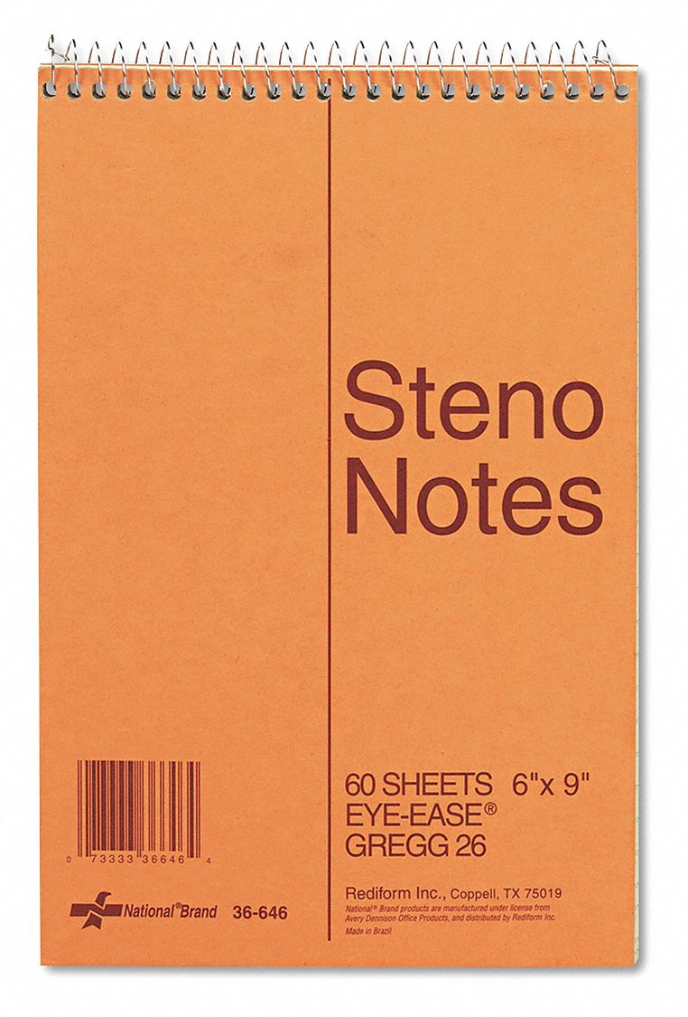 NATIONAL, Steno Pad,Gregg,6 x 9,Green 43YF8736646 Grainger