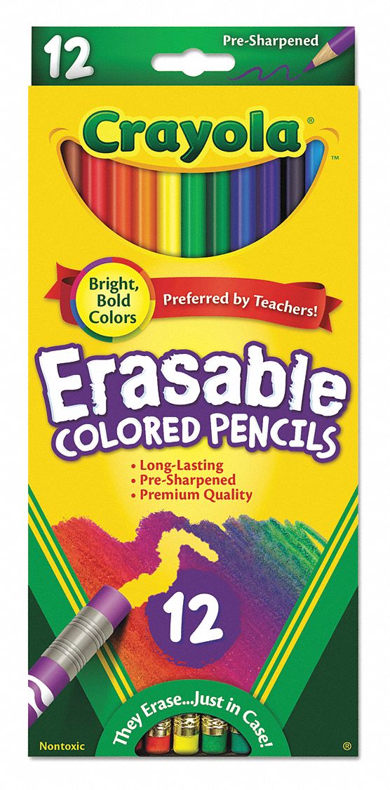 Color Pencil Erasable Assorted PK12