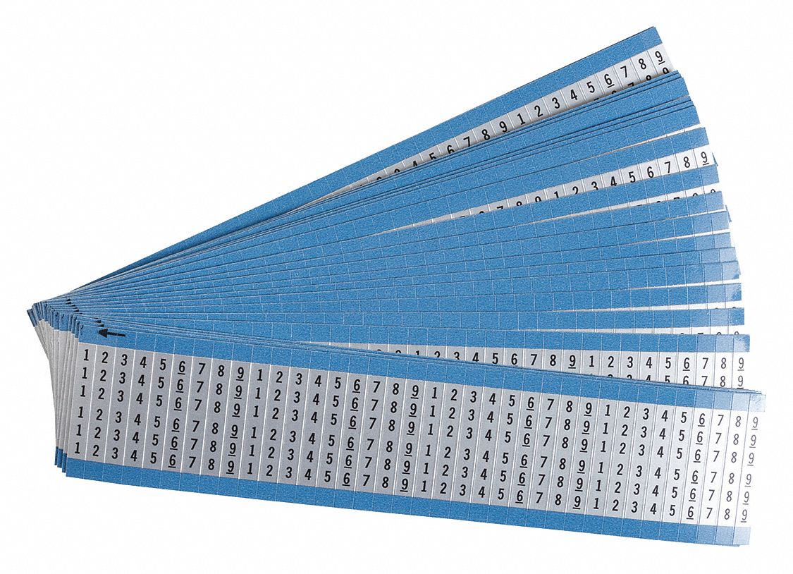 Wire Markers, Legend 1-9, Black/Sil, PK25