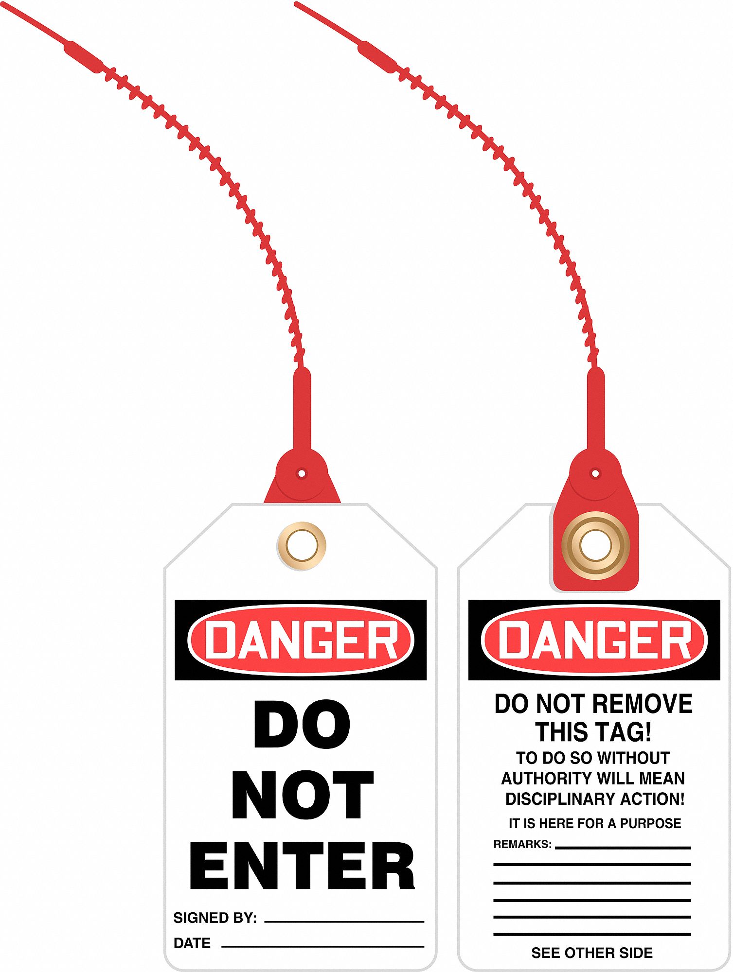 Accuform Loop N Lock Danger Sign Legend Do Not Enter Sign Header Danger Plastic Size 7 43z168 Tak609 Grainger