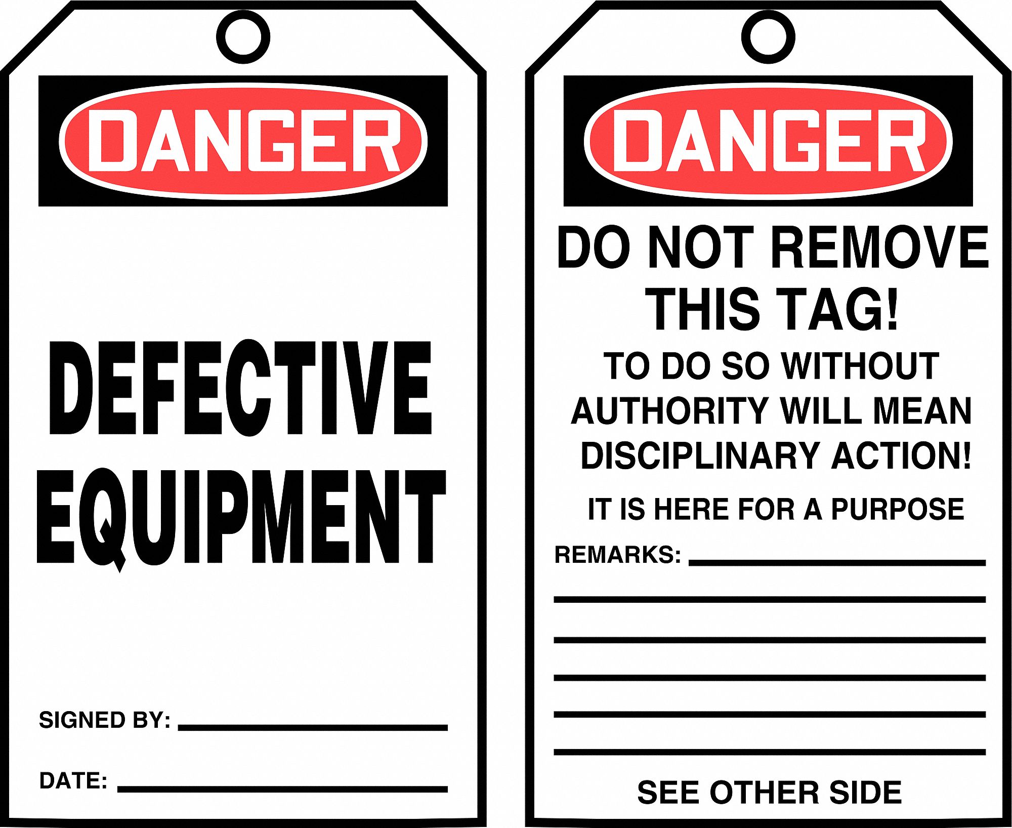 Tags By The Roll: #7 Tag Size, White, Single Part Tag, Fastener Not Included, 100 Tags, 100 PK